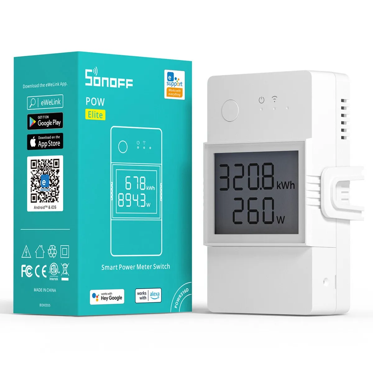 Commutateur de compteur de puissance intelligent SONOFF POW Elite